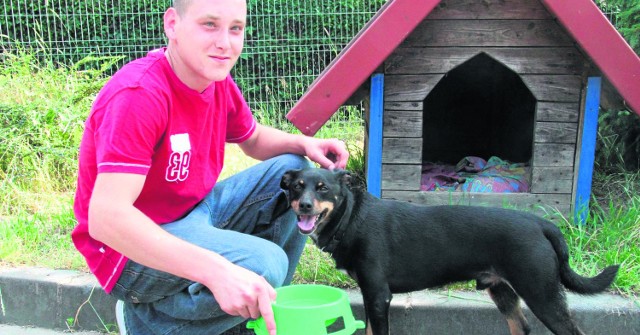 Janusz Wojewoda ze schroniska dla zwierząt w Kielcach dba o to, by psy zawsze miały miskę z wodą.