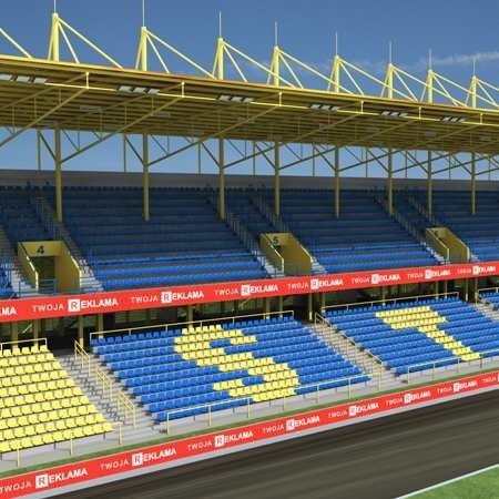 Tak gorzowski stadion ma się prezentować już podczas pierwszego meczu z Atlasem Wrocław. Pod dachem znajdzie się siedem z prawie 11 tysięcy siedzeń.