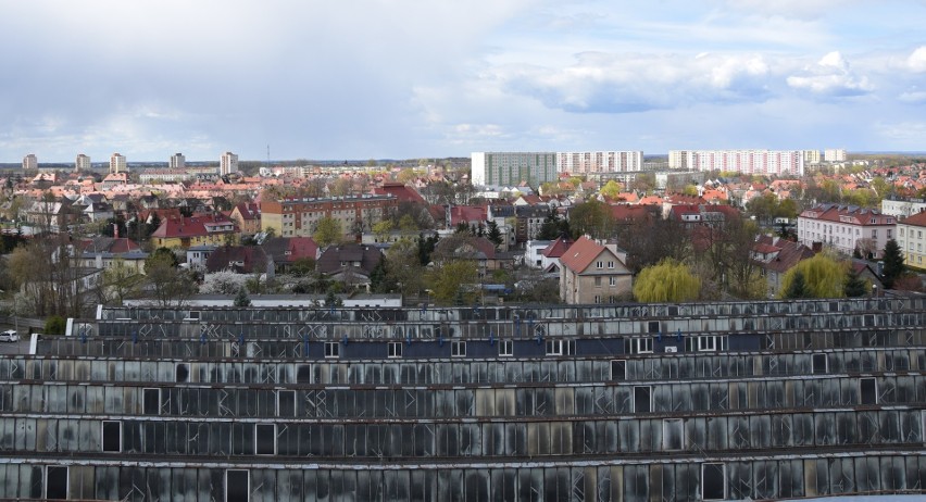 Stargard z dachu Luxpolu. Na zdjęciach miasto widziane z wysokości 22 metrów