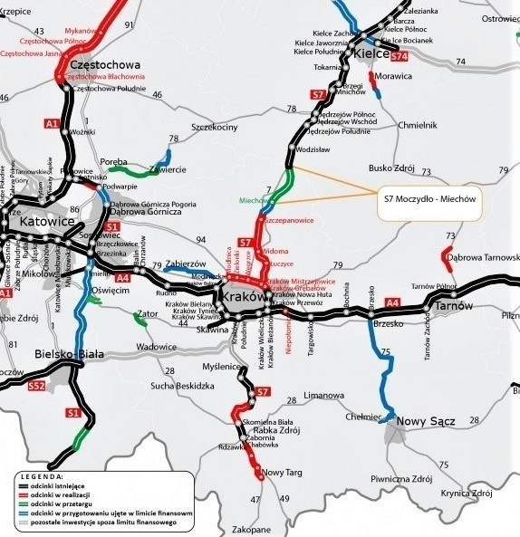Budowa trasy S7 z Miechowa do granic województwa świętokrzyskiego. Za ile zostanie zbudowana?