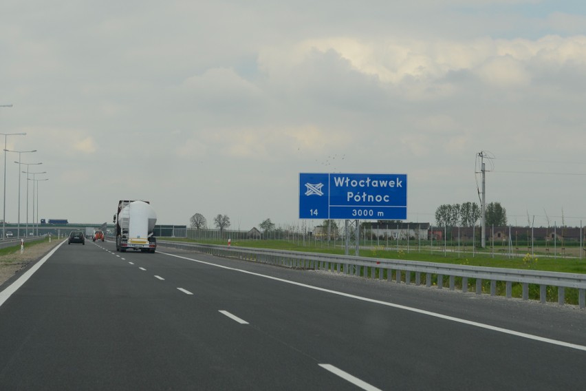 Autostrad A1, okolice Włocławka - na tym odcinku  ruch jest...