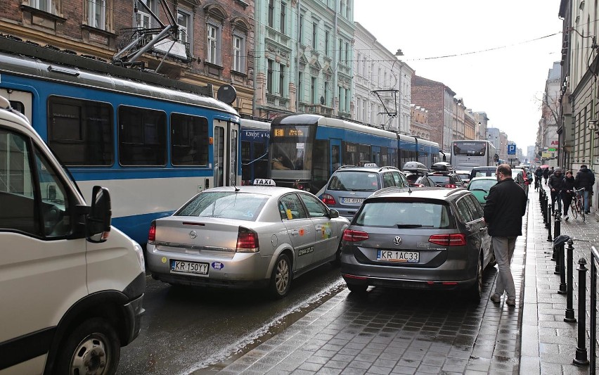 Piątkowy paraliż w centrum Krakowa