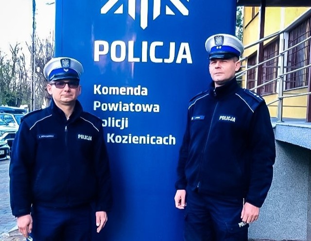 Od lewej starszy sierżant Konrad Deresiewicz i aspirant Łukasz Kosicki.
