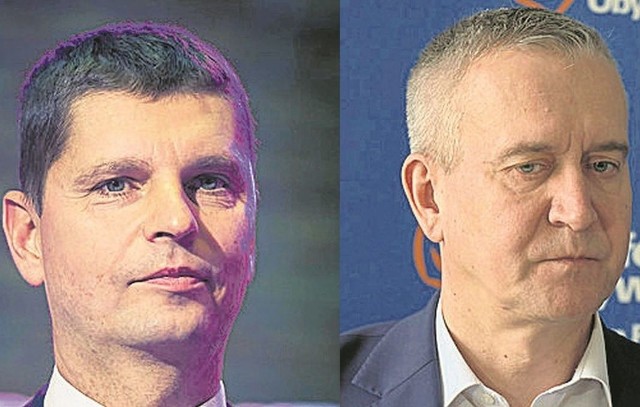 Od lewej: Dariusz Piontkowski, podlaski poseł PiS,  Robert Tyszkiewicz, podlaski poseł PO