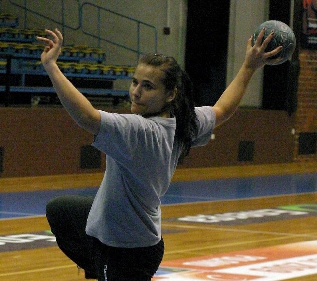 Natalia Brzezińska w trakcie treningu Słupi.