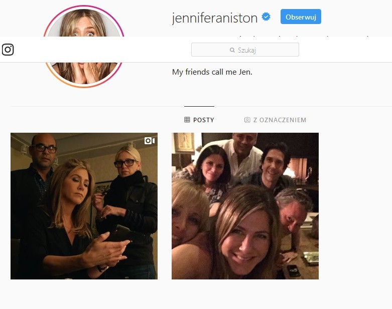 Jennifer Aniston z rekordem Guinnessa. Jej konto na Instagramie  zaczęło obserwować ponad 11 milionów osób. W ciągu zaledwie dwóch dni