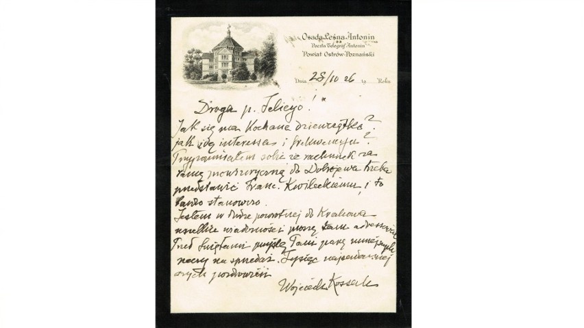 List napisany przez Wojciecha Kossaka.