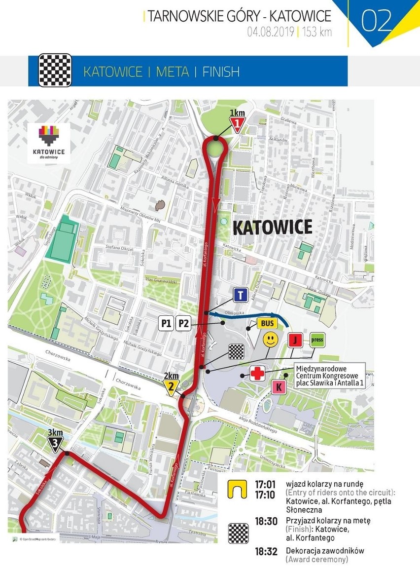 Tour de Pologne 2019: ETAP 2 Tarnowskie Góry - Katowice TRASA ETAPU, MAPA STARTU i METY TdP 2019