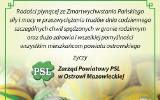 Pomyślności życzy zarząd powiatowy PSL w Ostrowi Mazowieckiej