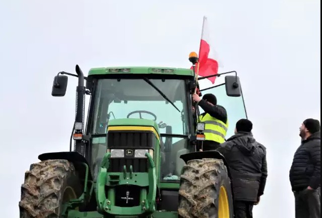 Na zdjęciu protest rolniczy, który kilka tygodni temu odbył się w Hrebennem