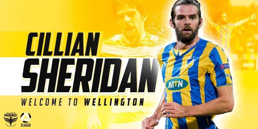 Cillian Sheridan zagra w Wellington Phoenix