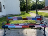 Kolorowa ławka w Miechowicach zdobi park, to efekt warsztatów. Zobaczcie, jak pięknie to wygląda!