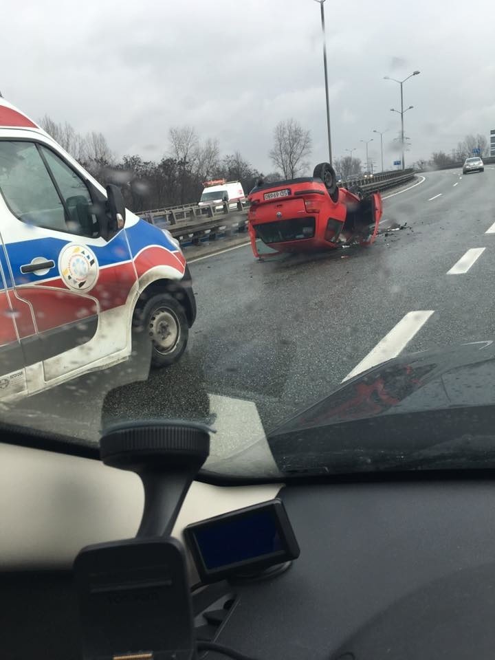 Wypadek na DTŚ w Katowicach przy Silesia City Center