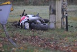 Wypadek motocyklisty w Witnicy. Drogę zabiegł mu pies i kot. Człowiek w szpitalu, zwierzaki nie żyją