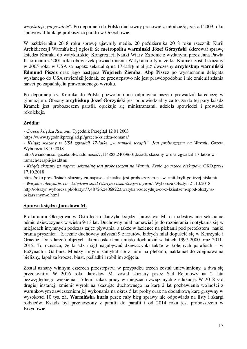 Pedofilia w kościele. Oto kapłani, którzy ukrywali księży pedofilów [raport "Nie lękajcie się"]