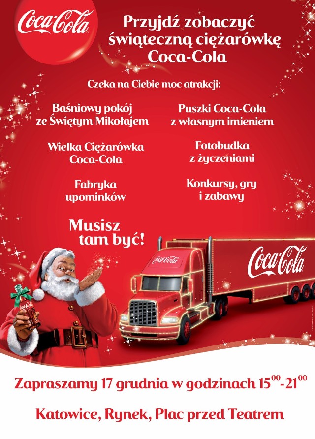 Wielka świąteczna Cieżarowka Coca-Coli odwiedzi Katowice 17 grudnia