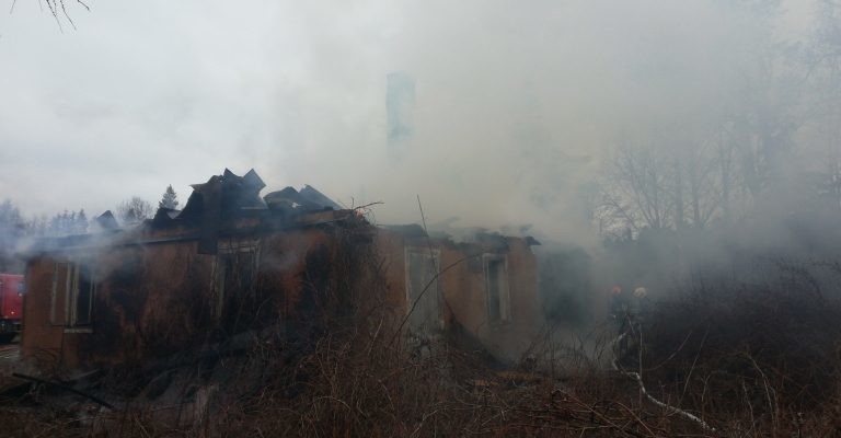 Tobyłka. 29 strażaków gasiło pożar domu (zdjęcia)