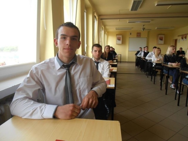 Igor Szpara z Centrum Kształcenia Zawodowego ZDZ w Ostrowcu Świętokrzyskim ma nadzieję, że matematyka poszła mu nieźle.