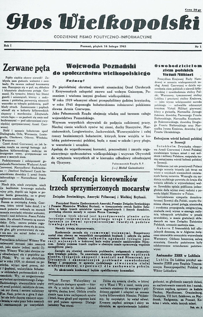 77 lat od pierwszego wydania "Głosu Wielkopolskiego". Czym żył Poznań w 1945 roku?