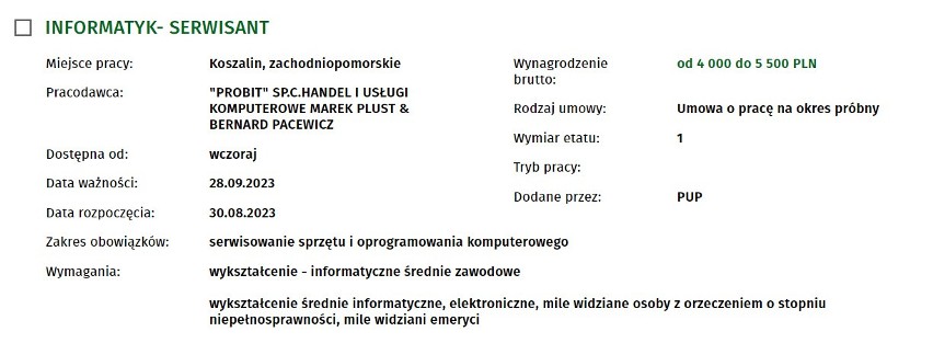 Najnowsze oferty pracy z Koszalina i regionu. Sprawdź!
