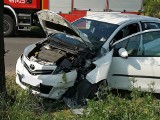Wypadek w Sadowie pod Grudziądzem. Samochód uderzył w drzewo [zdjęcia]