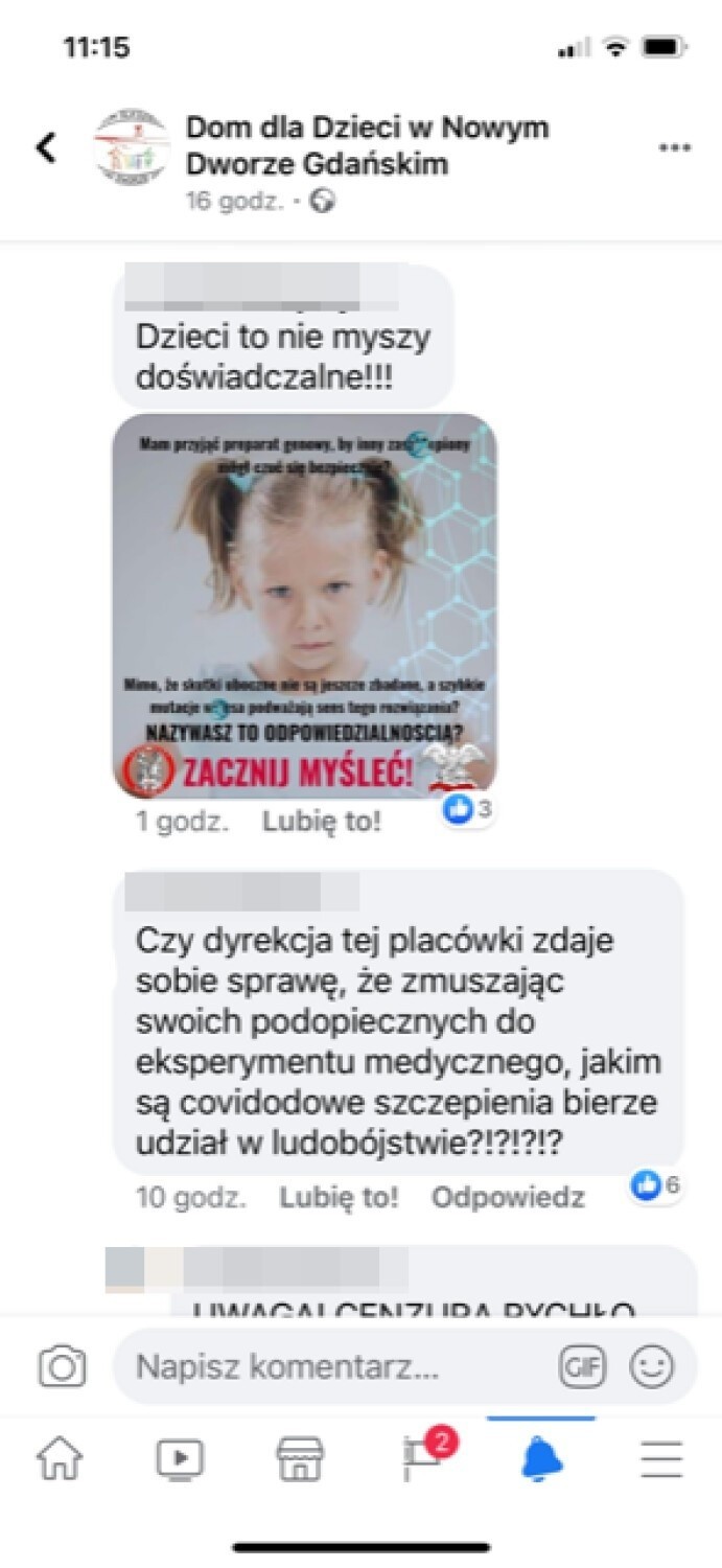 Prowadzący Dom dla Dzieci w Nowym Dworze Gdańskim zaszczepili podopiecznych przeciw koronawirusowi. W internecie zawrzało