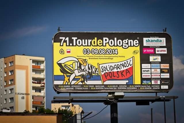 Billboard reklamujący Tour de PologneBillboard reklamujący Tour de Pologne