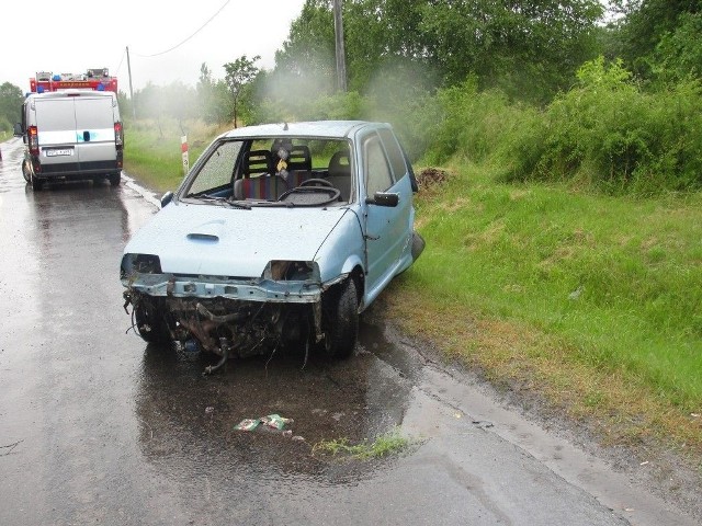 Na miejscu wypadku w Bogorii działali policjanci i strażacy.
