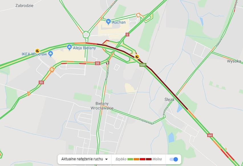 Roboty drogowe na A4 pod Wrocławiem. Coraz większe korki