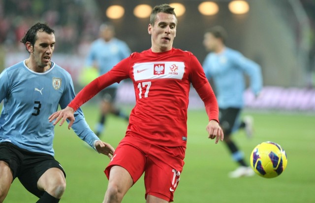 14.11.2012. gdansk nz. arkadiusz milik polska  - urugwaj mecz towarzyski w pilce noznej  na stadionie pge arena gdansk fot. tomasz bolt / polskapresse dziennik baltycki