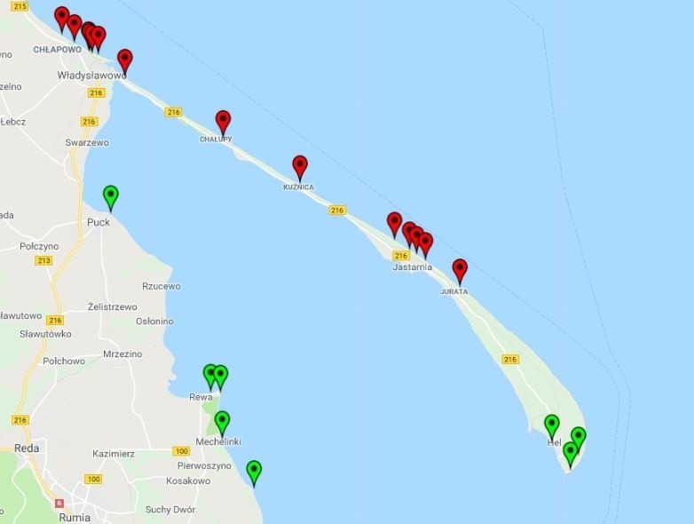 Sinice w Bałtyku 2018. Zakaz kąpieli MAPA ONLINE. Które...