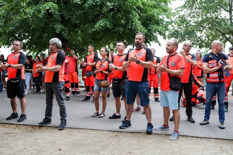 Protest ratowników medycznych w Szczecinie