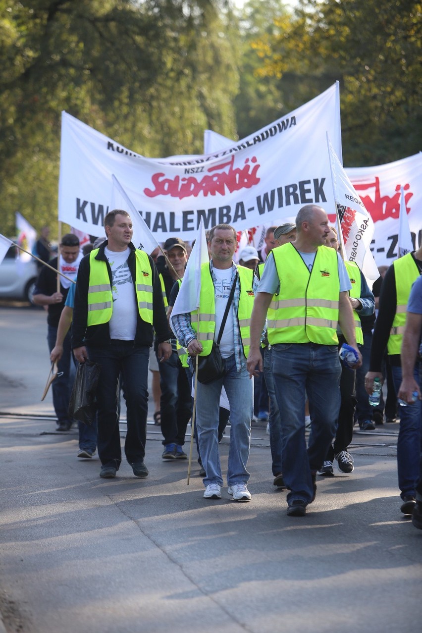 Demonstracja górników w Sosnowcu i Katowicach