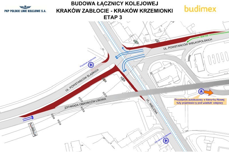 Kraków. Wielkie zmiany dla kierowców i pasażerów w okolicy budowanej łącznicy
