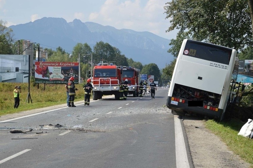 Wypadek w Zakopanem. Zderzenie autobusu z samochodem...