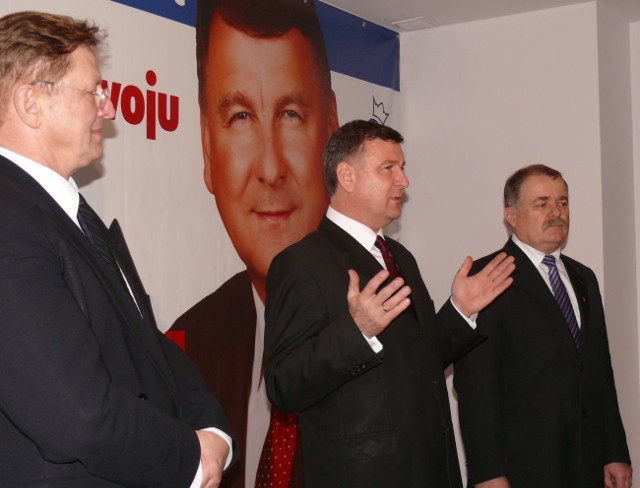 Od lewej Franciszek Zaborowski, Wiesław Siembida i Janusz Zarzeczny.