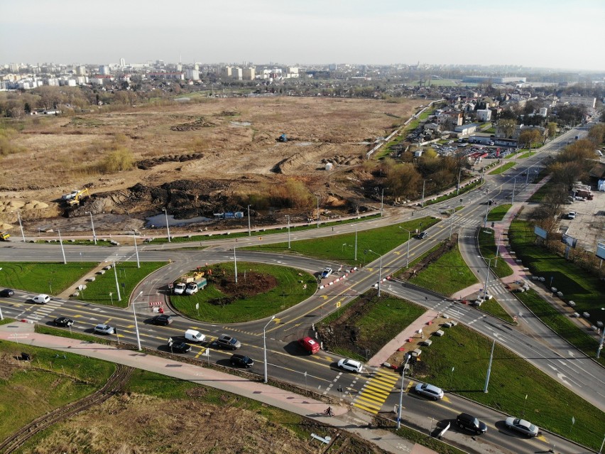 Korki w Lublinie. Zmiany na przebudowywanym skrzyżowaniu Diamentowa - Krochmalna (ZDJĘCIA I WIDEO Z DRONA) 