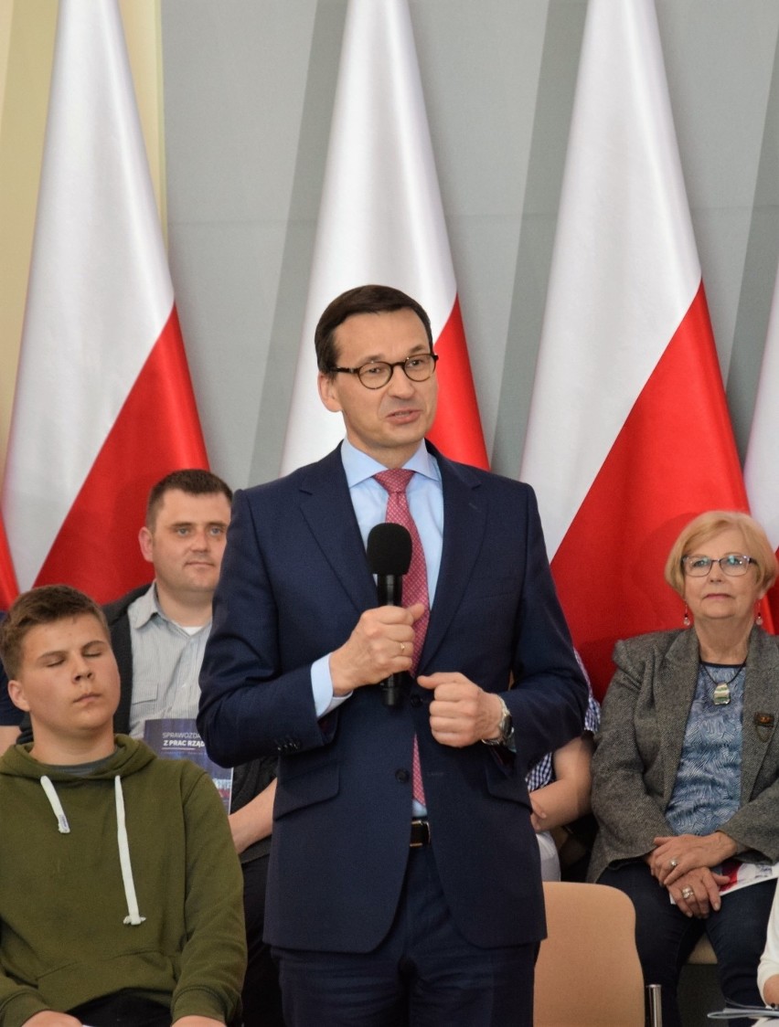 Premier Mateusz Morawiecki w Pelplinie, 28 kwietnia 2018...