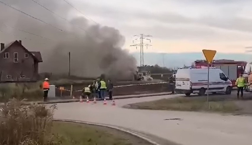 Mieszkańcy Zielonek usłyszeli wybuch. To awaria rury z gazem na terenie budowanej obwodnicy Krakowa