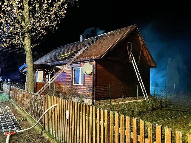 Pożar domu w Wojtkach