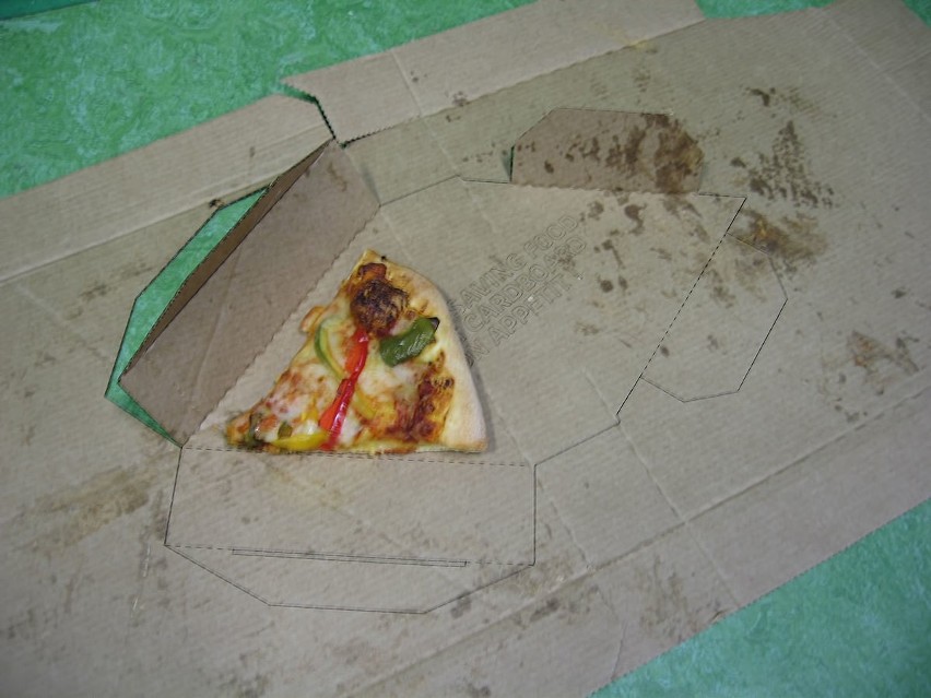 Jeśli karton po pizzy jest brudny i ma plamy od tłuszczu, to...