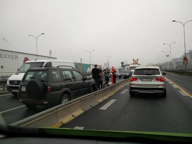 Wypadek na autostradzie A4 w Katowicach