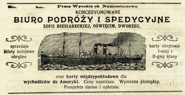 W historii wielkiej emigracji zarobkowej do Ameryki na przełomie XIX i XX wieku znaczące miejsce zajmuje także Oświęcim