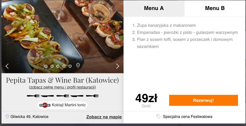 Zobaczcie przykładowe menu na kolejnych kartach: