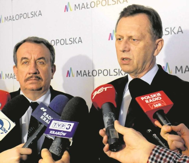 Czy wicemarszałek Małopolski Wojciech Kozak z PSL (po lewej) ustąpiłby pierwszeństwa na liście marszałkowi Jackowi Krupie z PO?