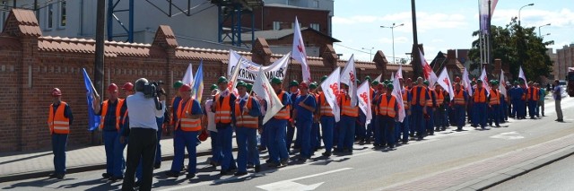 Protest pracowników spółek cukrowych w Malborku