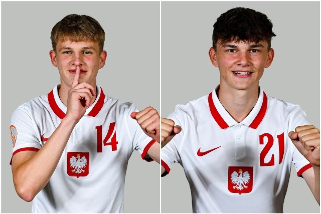 Mateusz Skoczylas (po lewej) oraz Szymon Kądziołka (po prawej) zdobyli bramki dla reprezentacji Polski podczas pierwszego meczu na EURO U-17.