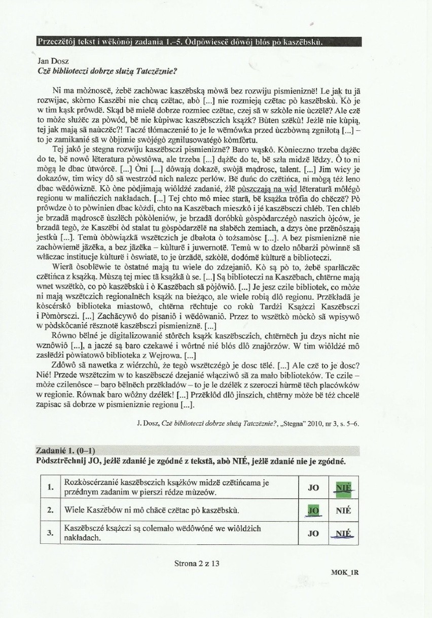 Matura 2018 język kaszubski, poziom rozszerzony. Maturę z j. kaszubskiego napisało 25 młodych Pomorzan [arkusz,odpowiedzi]