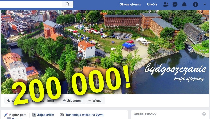 Facebookowa grupa "Bydgoszczanie" ma 200 000 członków!