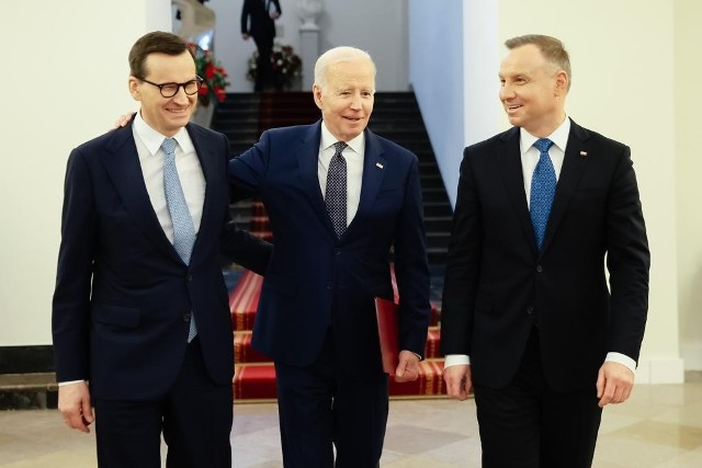 Wizyta Joe Bidena w Polsce. Prezydent USA na spotkaniu z prezydentem Andrzejem Dudą i premierem Mateuszem Morawieckim.